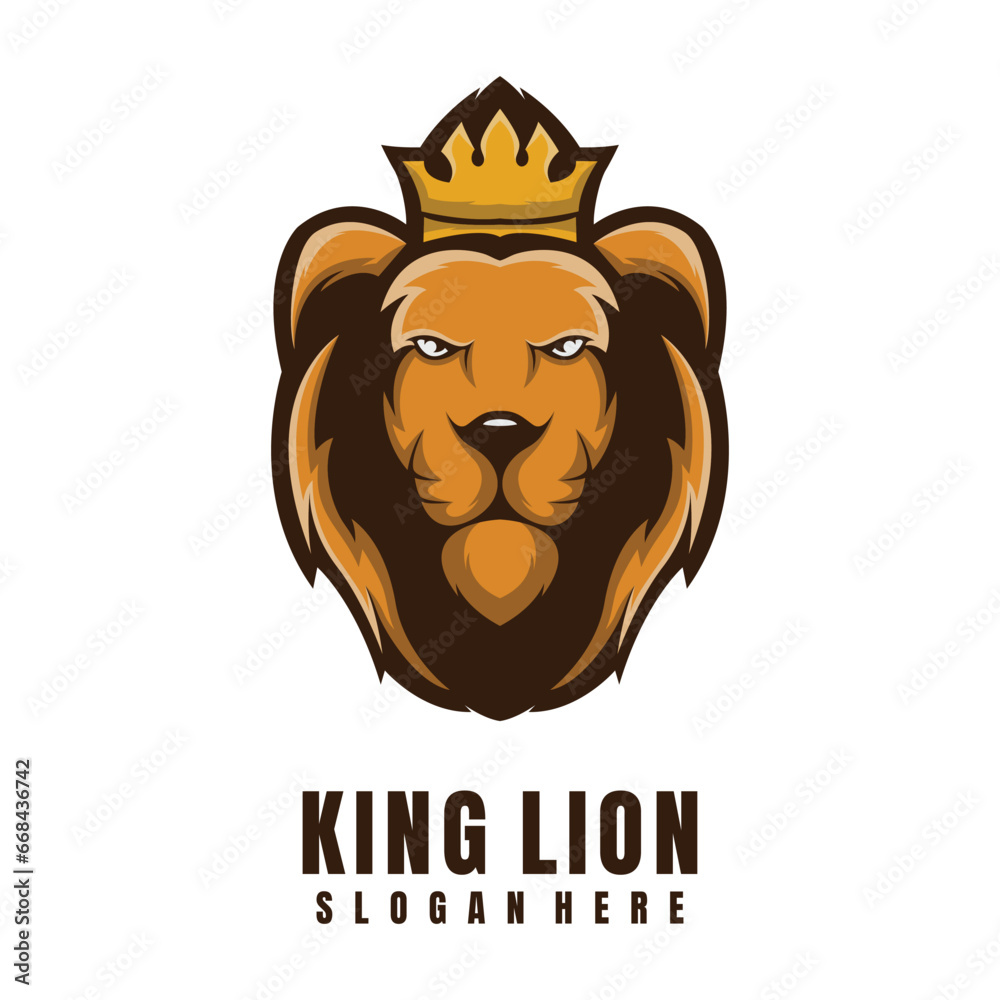 Illustration Head Lion Mascot Logo Illustration Head Lion Mascot Logo