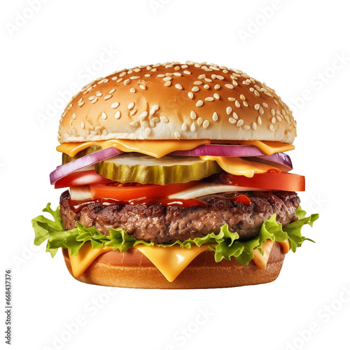 burger isolated on white background    