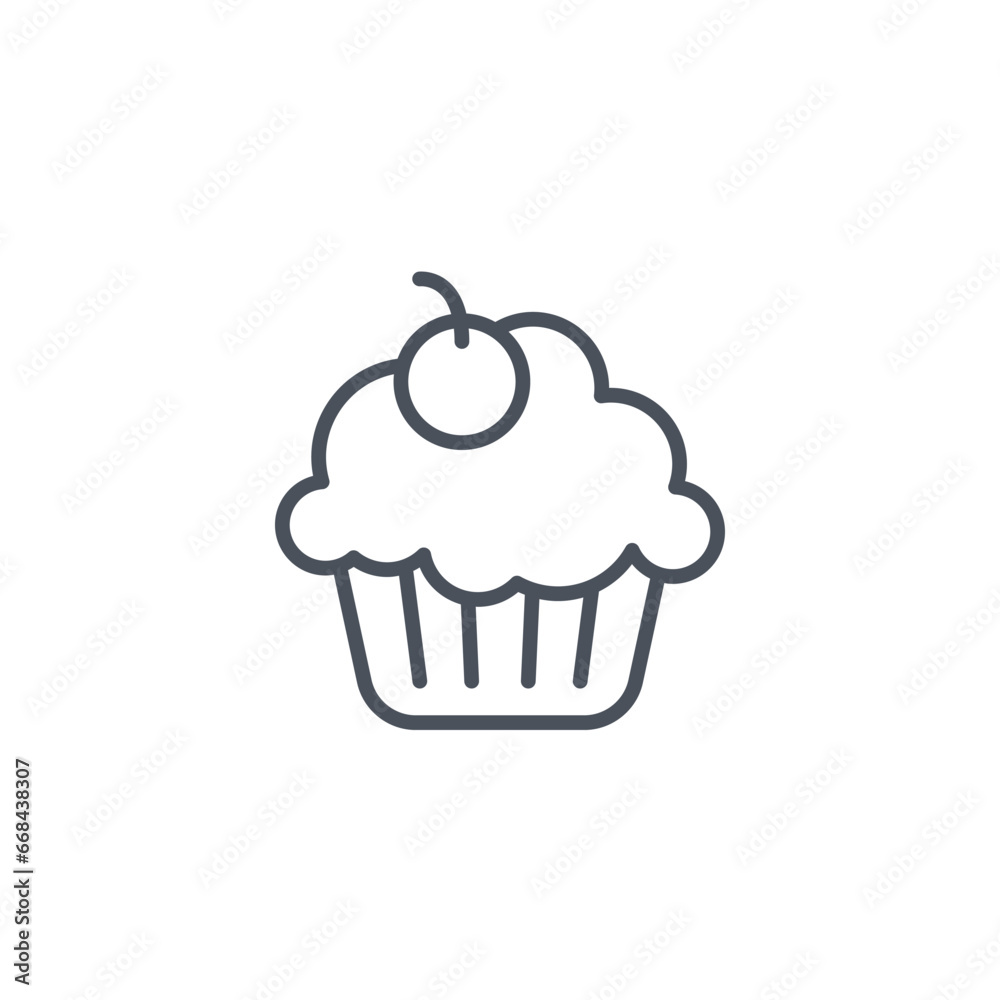 Vector sign of the cupcake symbol isolated on a white background. icon color editable. Vector sign of the cupcake symbol isolated on a white background. icon color editable.