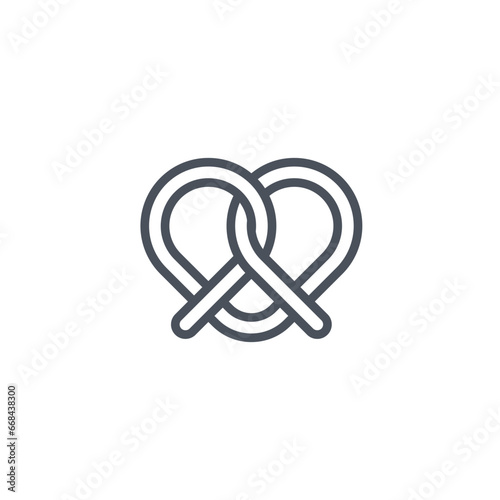 Vector sign of the pretzel symbol isolated on a white background. icon color editable.