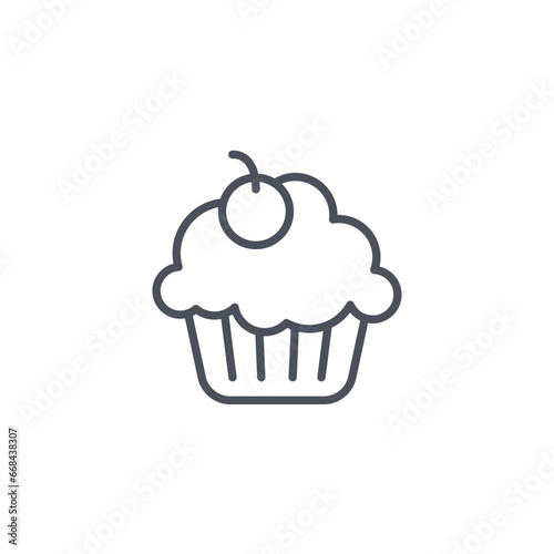 Vector sign of the cupcake symbol isolated on a white background. icon color editable.