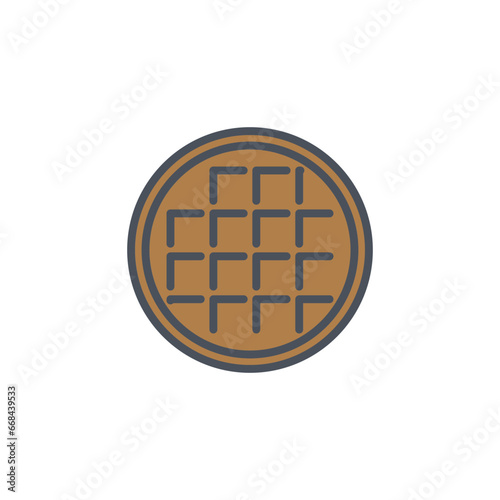 Vector sign of the waffle symbol isolated on a white background. icon color editable.