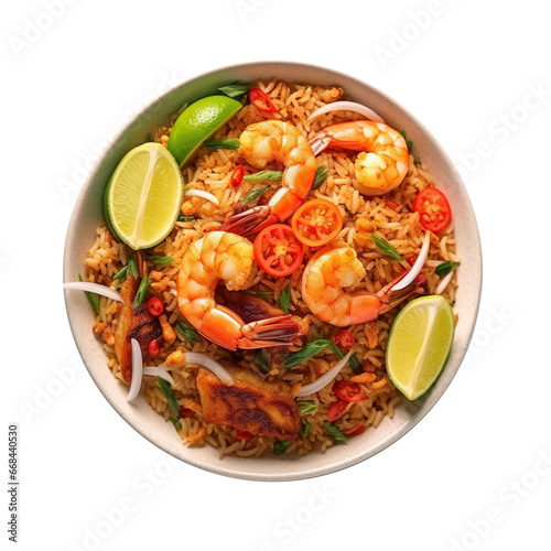 shrimps with lemon and salad