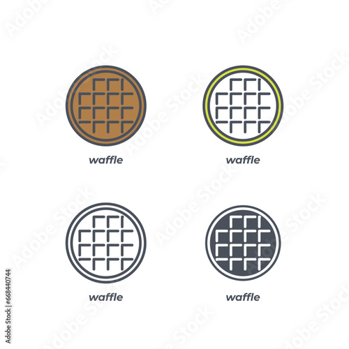 Vector sign of the waffle symbol isolated on a white background. icon color editable.