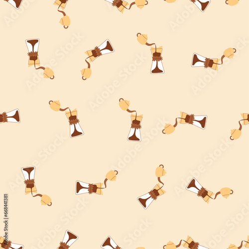 Coffee filter seamless pattern. Suitable for backgrounds, wallpapers, fabrics, textiles, wrapping papers, printed materials, and many more.