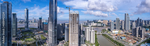 Aerial photography of modern architectural landscape skyline in Zhuhai  China