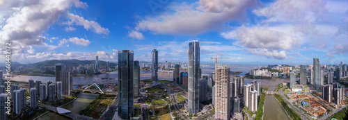 Aerial photography of modern architectural landscape skyline in Zhuhai  China