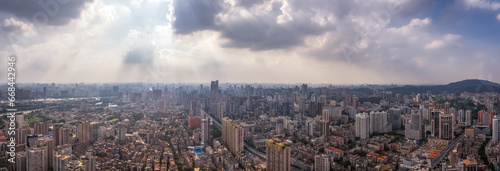 Aerial photography of the skyline of modern architectural landscapes in Guangzhou  China