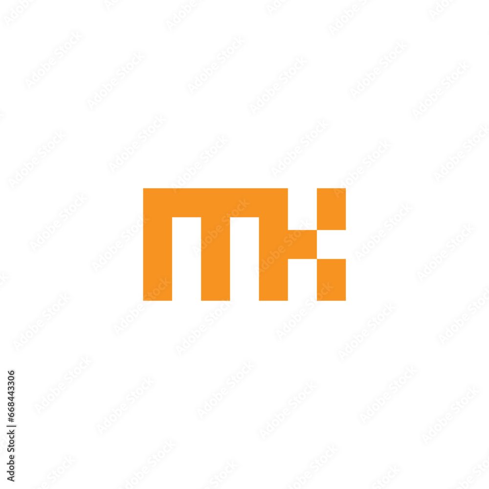 letter mk simple geoemtric line pixels logo vector letter mk simple geoemtric line pixels logo vector