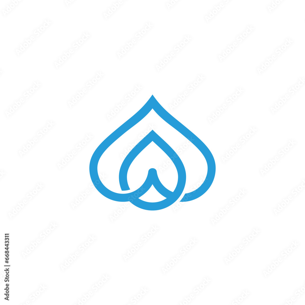 blue simple drop fresh water curves geometric logo vector blue simple drop fresh water curves geometric logo vector