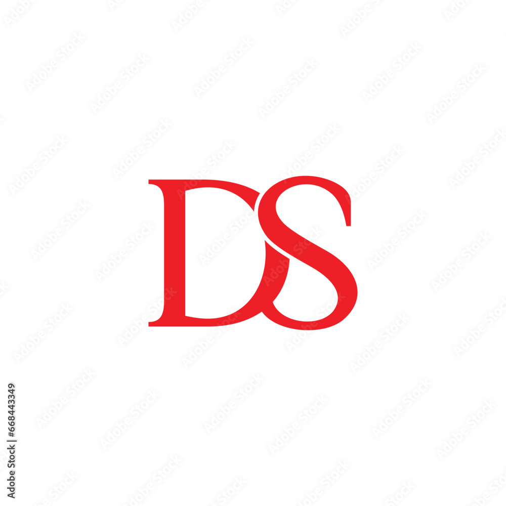 letter ds red simple font logo vector letter ds red simple font logo vector