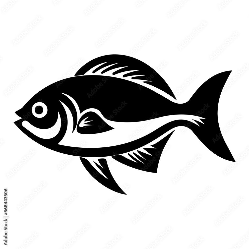 Modern Fish Icon Illustration With Glyph Style. SVG Vector Modern Fish Icon Illustration With Glyph Style. SVG Vector