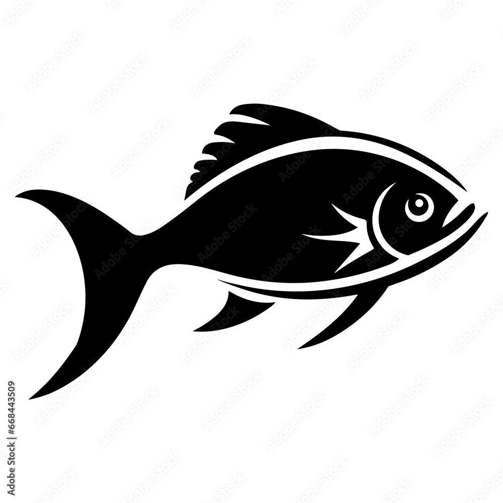 Modern Fish Icon Illustration With Glyph Style. SVG Vector Modern Fish Icon Illustration With Glyph Style. SVG Vector
