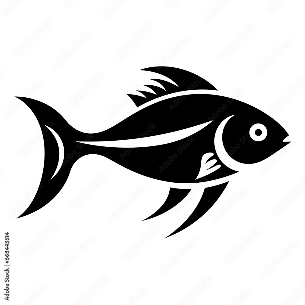 Modern Fish Icon Illustration With Glyph Style. SVG Vector Modern Fish Icon Illustration With Glyph Style. SVG Vector