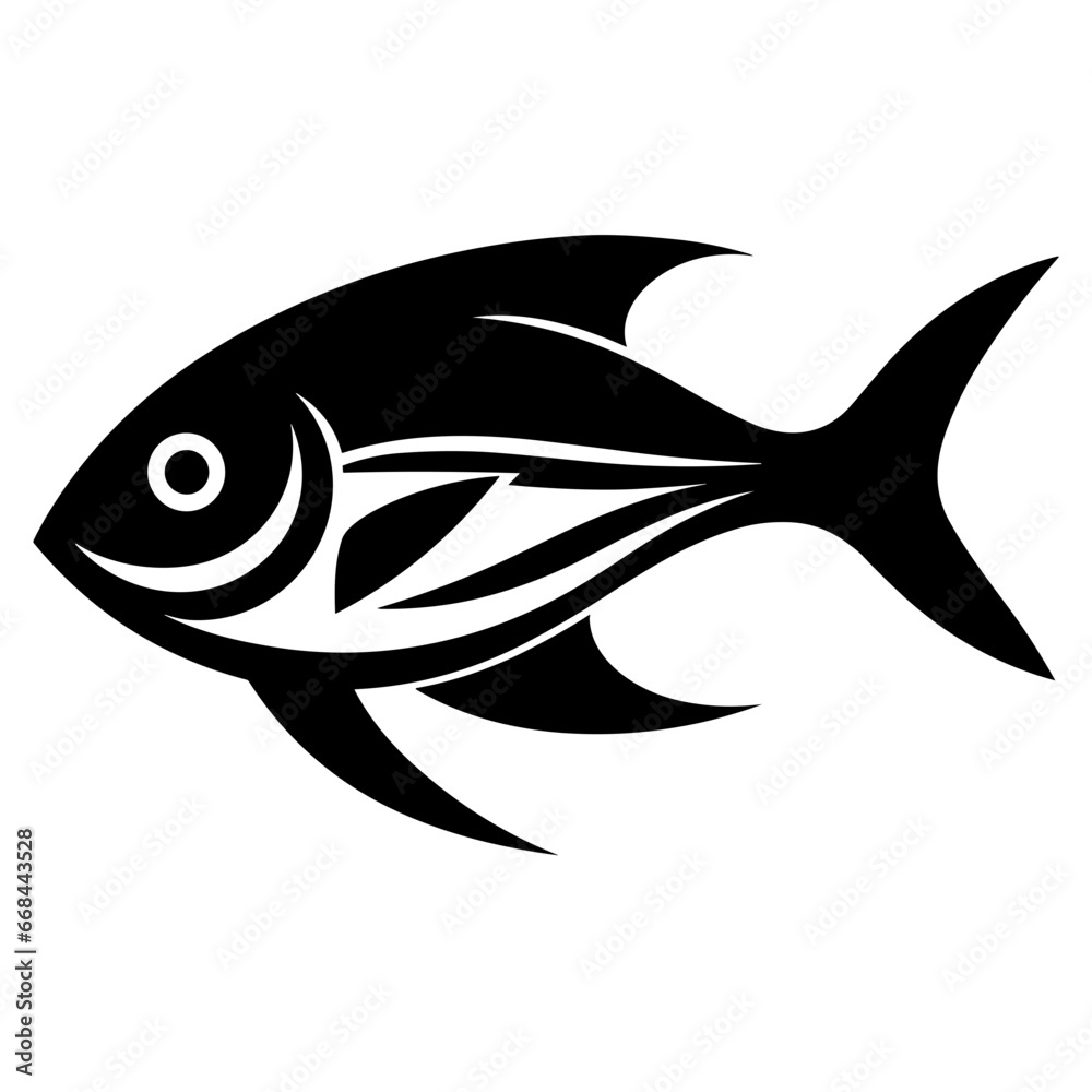 Modern Fish Icon Illustration With Glyph Style. SVG Vector Modern Fish Icon Illustration With Glyph Style. SVG Vector