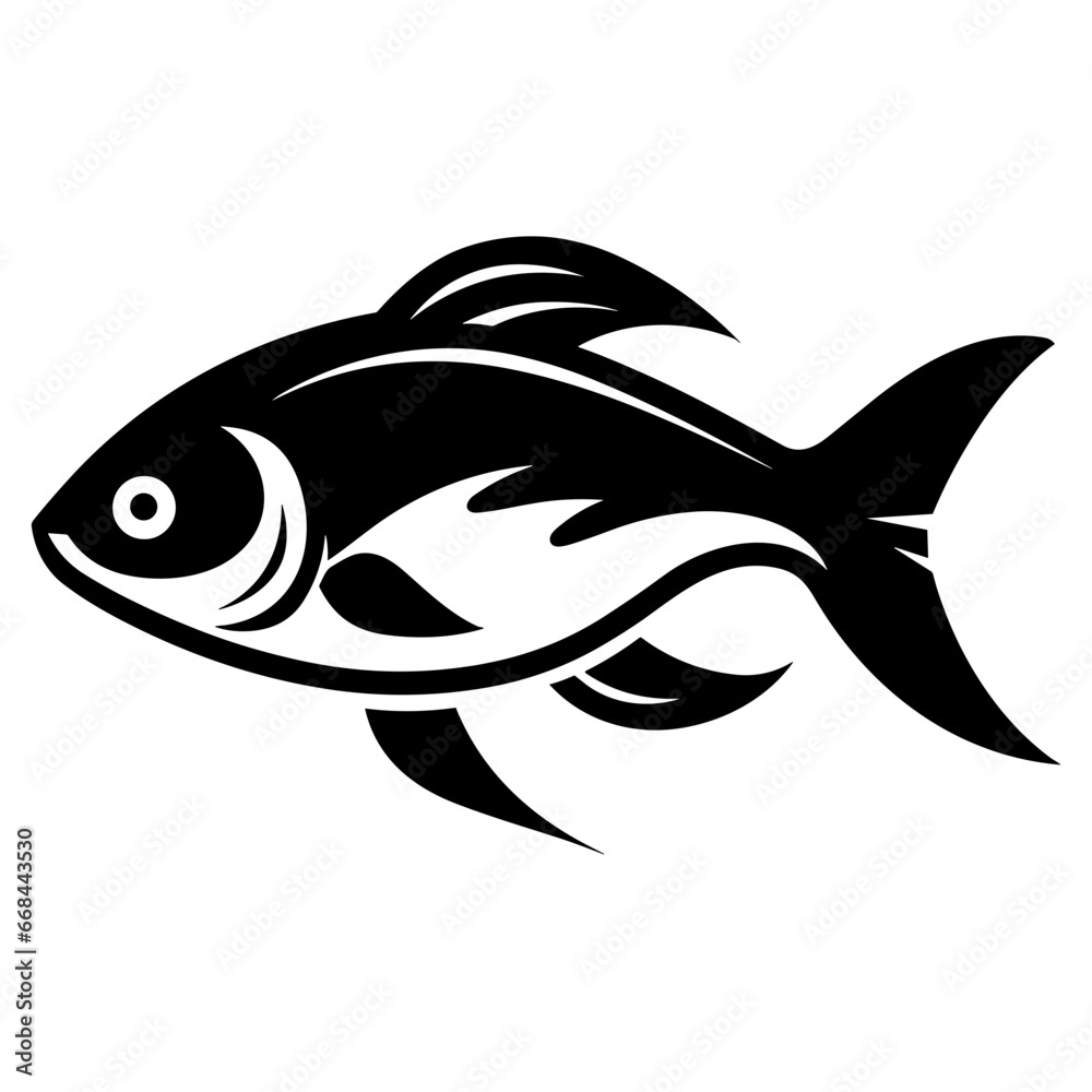 Modern Fish Icon Illustration With Glyph Style. SVG Vector Modern Fish Icon Illustration With Glyph Style. SVG Vector