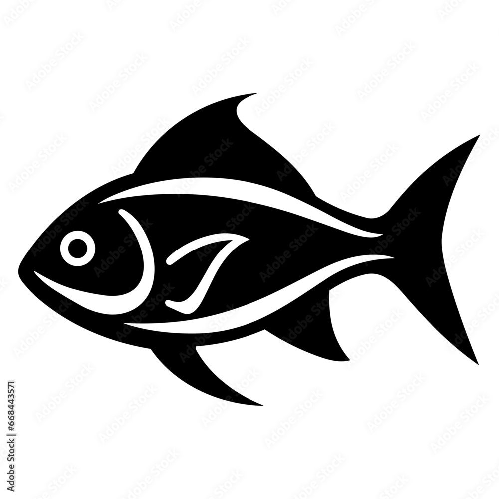 Modern Fish Icon Illustration With Glyph Style. SVG Vector Modern Fish Icon Illustration With Glyph Style. SVG Vector