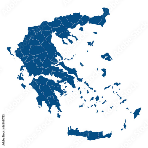 Greece map with administrative. Map of Greece