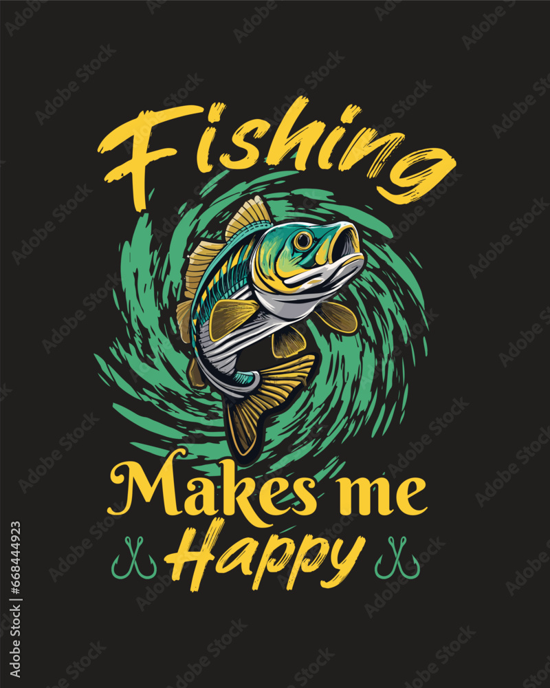 Fishing T-Shirt Design, Fishing Graphics vector art, Fishing tee