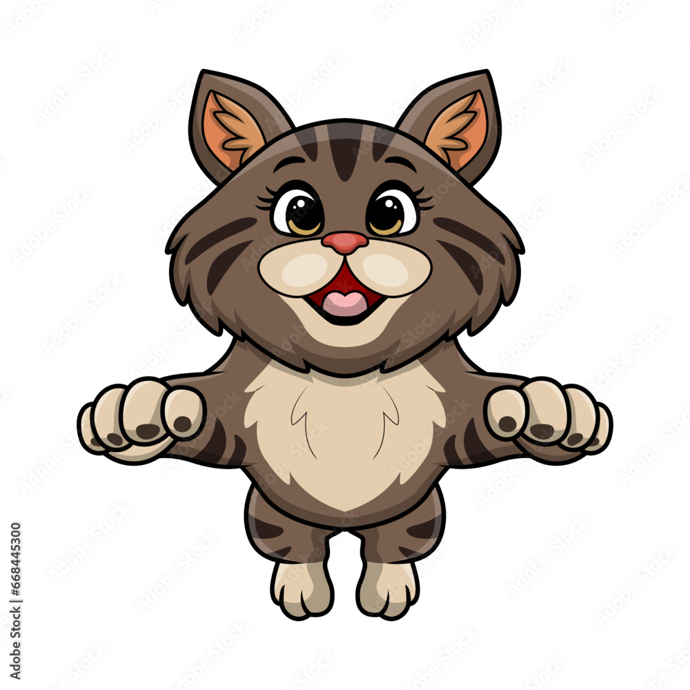 Cute cat cartoon on white background Cute cat cartoon on white background