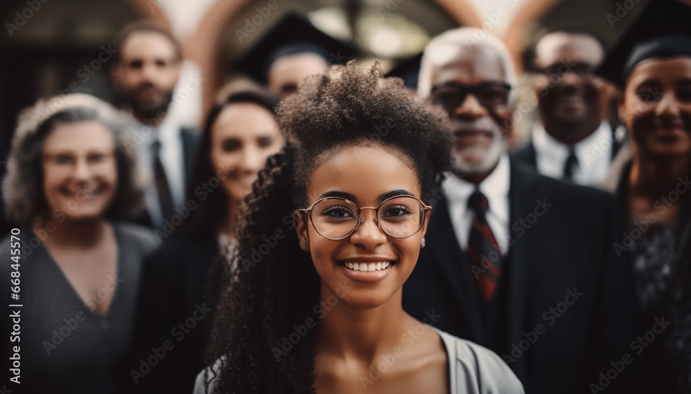 A large group of smiling adults, diverse in ethnicity and occupation generated by AI A large group of smiling adults, diverse in ethnicity and occupation generated by AI