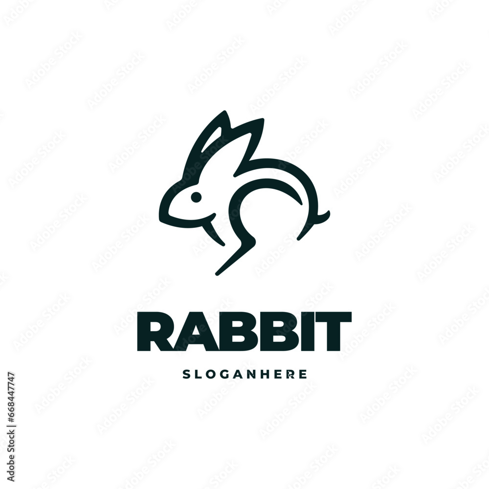 Fototapeta premium Rabbit carrot modern logo vector