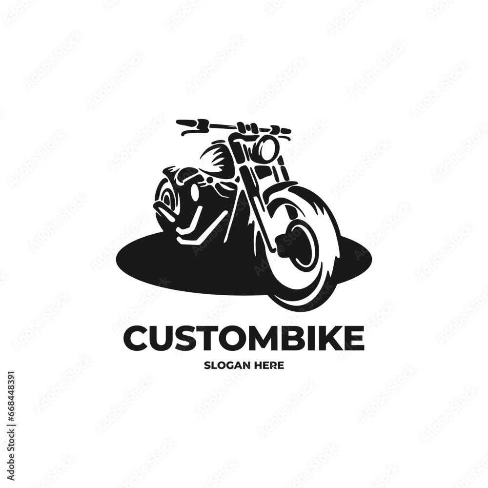 classic custom bike logo vector classic custom bike logo vector