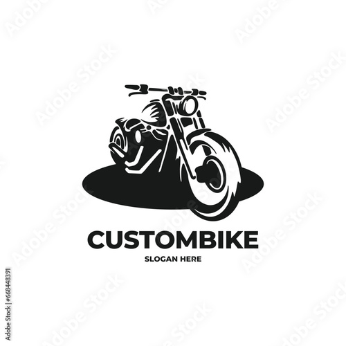 classic custom bike logo vector