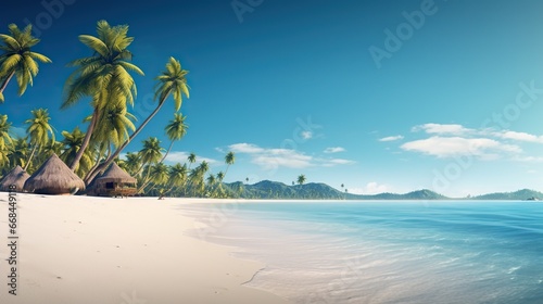 beach with palm trees © Faisal