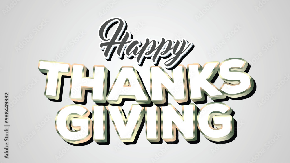 Happy thanksgiving 3d text effect eps vector file