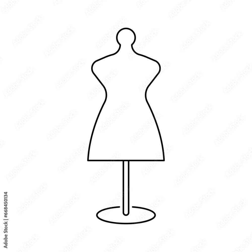 Sewing mannequin icon design. isolated on white background. vector illustration
