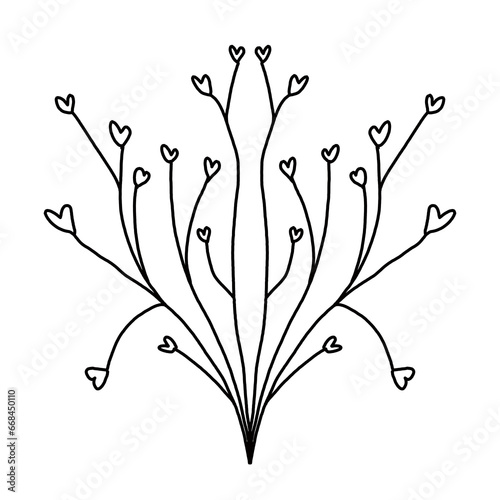 Heart blooming flower