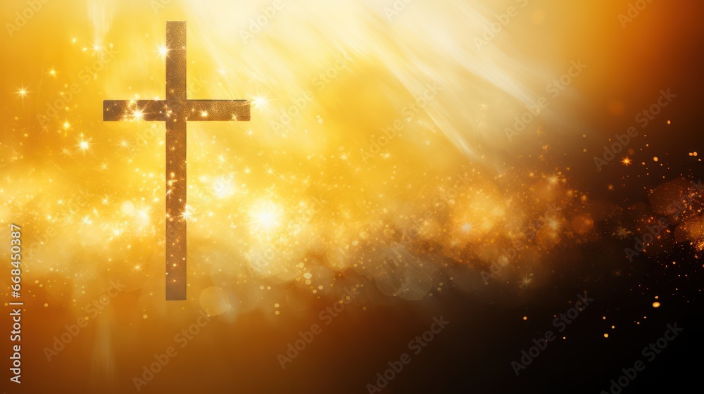 Fototapeta premium Bokeh Design of Cross