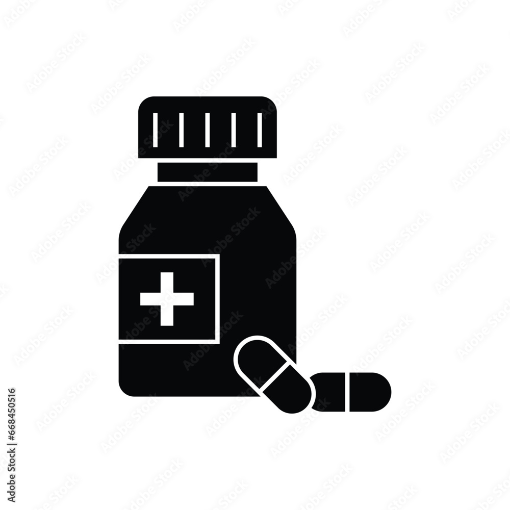 Aspirin bottle icon design. isolated on white background. vector illustration Aspirin bottle icon design. isolated on white background. vector illustration