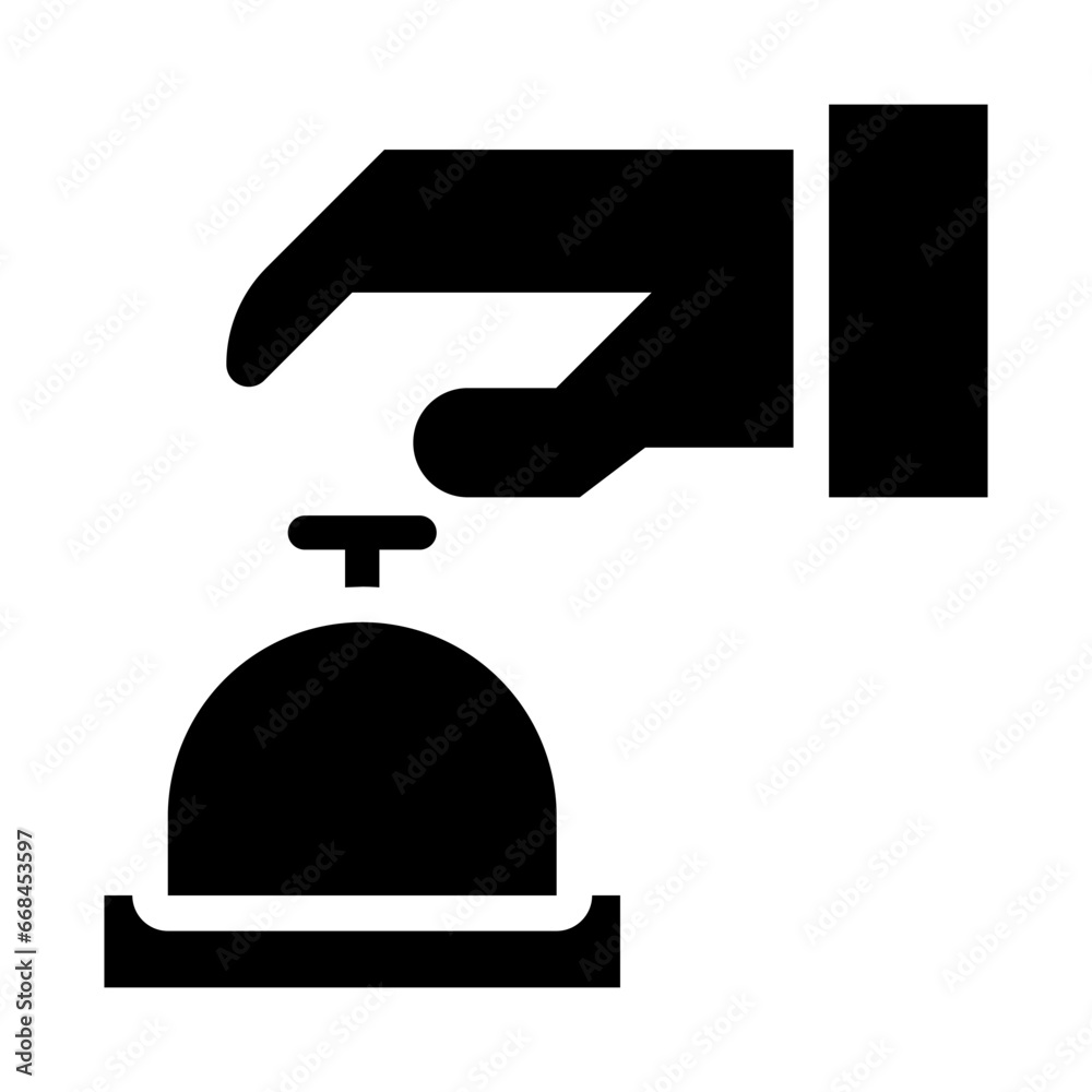 Cashier Bell of grocery shopping solid icon 