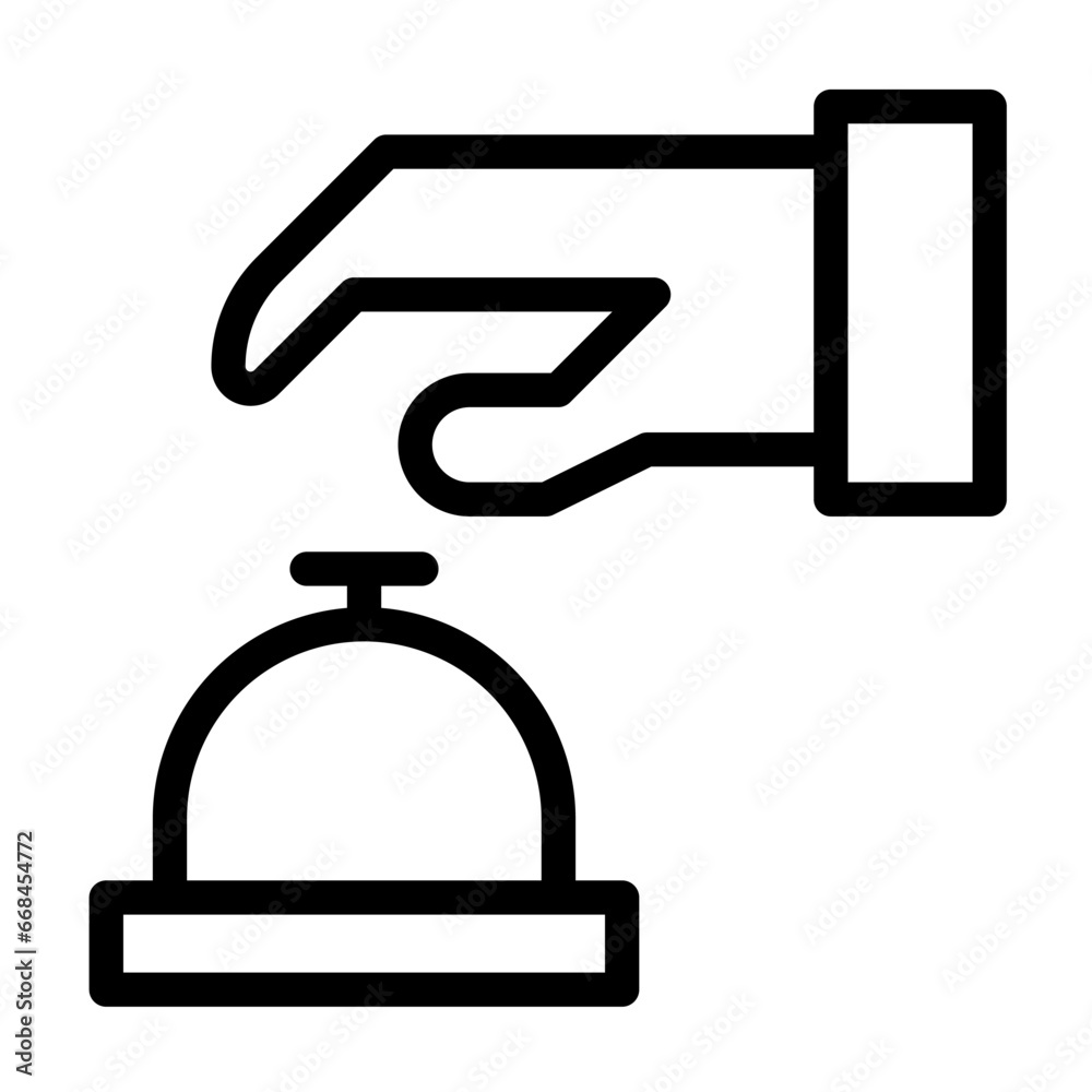 Cashier Bell of grocery shopping outline icon Cashier Bell of grocery shopping outline icon