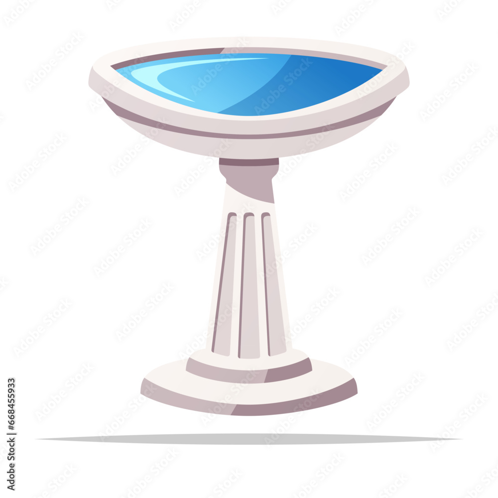 Bird bath bowl vector isolated illustration Bird bath bowl vector isolated illustration