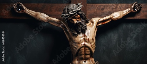 Crucifixion of Jesus Symbols in Catholic and Christian faith Week of holiness photo