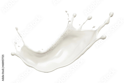 realistic milk splashes or wave with drops and splatter isolated on a transparent background, milk splash, yogurt splash, Generative AI