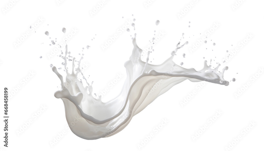 realistic milk splashes or wave with drops and splatter isolated on a transparent background, milk splash, yogurt splash, Generative AI realistic milk splashes or wave with drops and splatter isolated on a transparent background, milk splash, yogurt splash, Generative AI