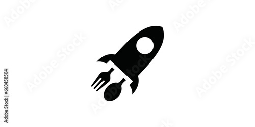 fast food icon logo design vector speed rocket spoon and fork inspiration vector photo