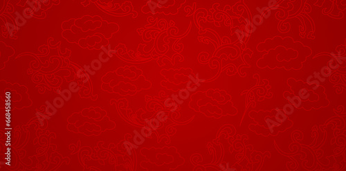 Chinese Ornaments Seamless pattern with red background for Presentations marketing, decks, ads, books covers, Digital interfaces, print design templates material, wedding invitation cards, advertising