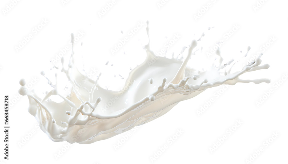 realistic milk splashes or wave with drops and splatter isolated on a transparent background, milk splash, yogurt splash, Generative AI realistic milk splashes or wave with drops and splatter isolated on a transparent background, milk splash, yogurt splash, Generative AI