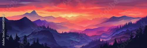 A breathtaking scene as the sun sets over the mountains, casting a golden glow above the sea, creating a mesmerizing sunset Created with generative AI tools. © Ivan cardona