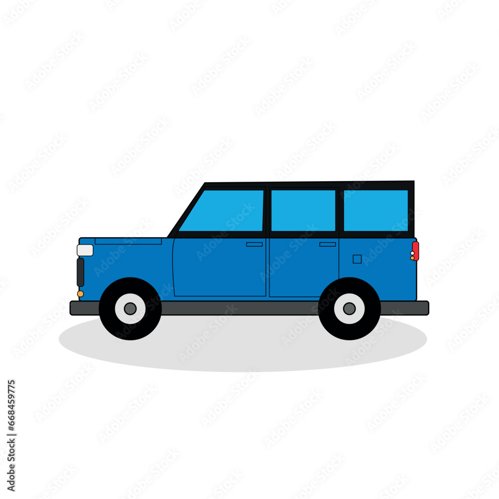 illustration of blue suv car