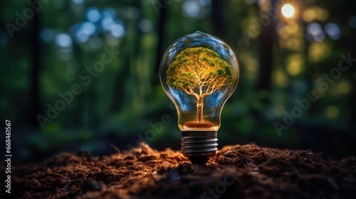 A lightbulb connected to a tree, illustrating the growth potential of investments.