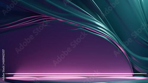Negative space abstract background based on purple and blue colors for exhibition and showcase. photo