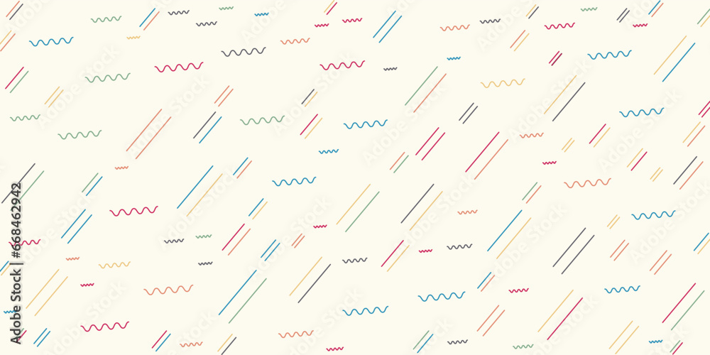 Seamless wavy stripes pattern with stripes of fresh colors on a white background. Vector repeating texture.
