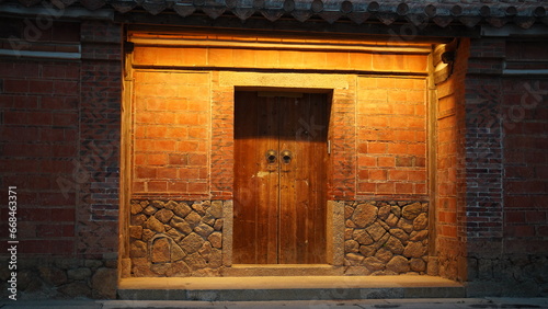The old fishing village view with the traditional architectures on the south of the China along the ocean coast