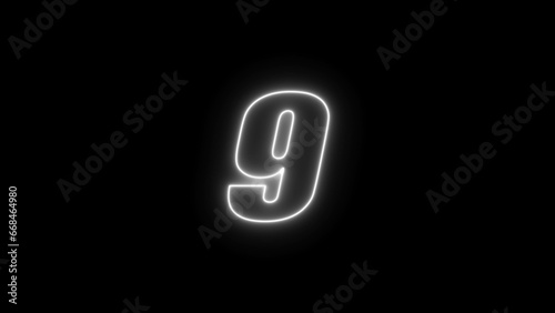 abstract glowing neon countdown timer number illustration 4k 